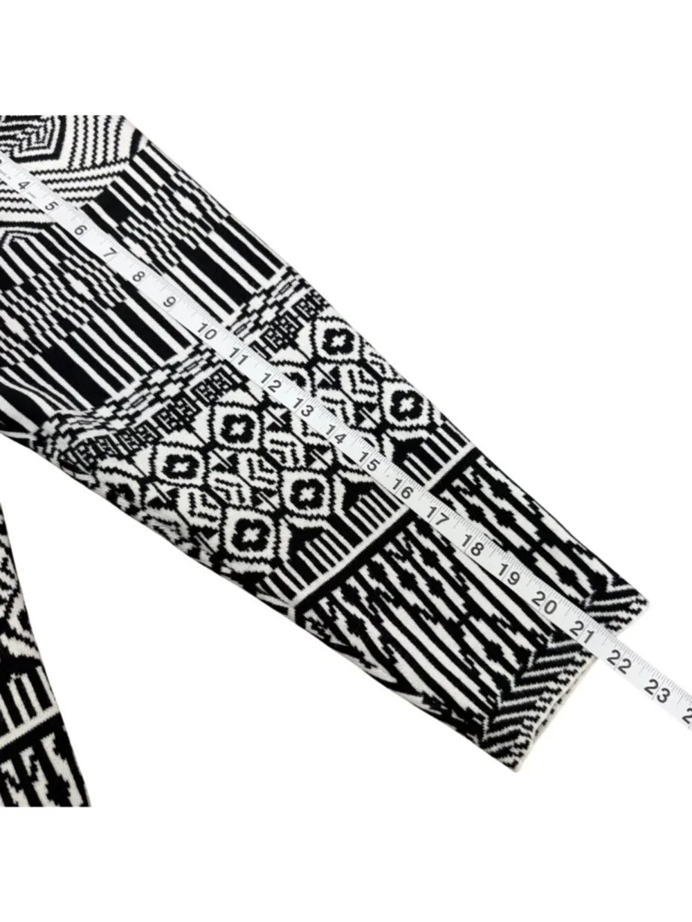 Ruby Rd Women Black&White Open Front Cardigan Sweater 2X Heavy Knit Cotton Blend